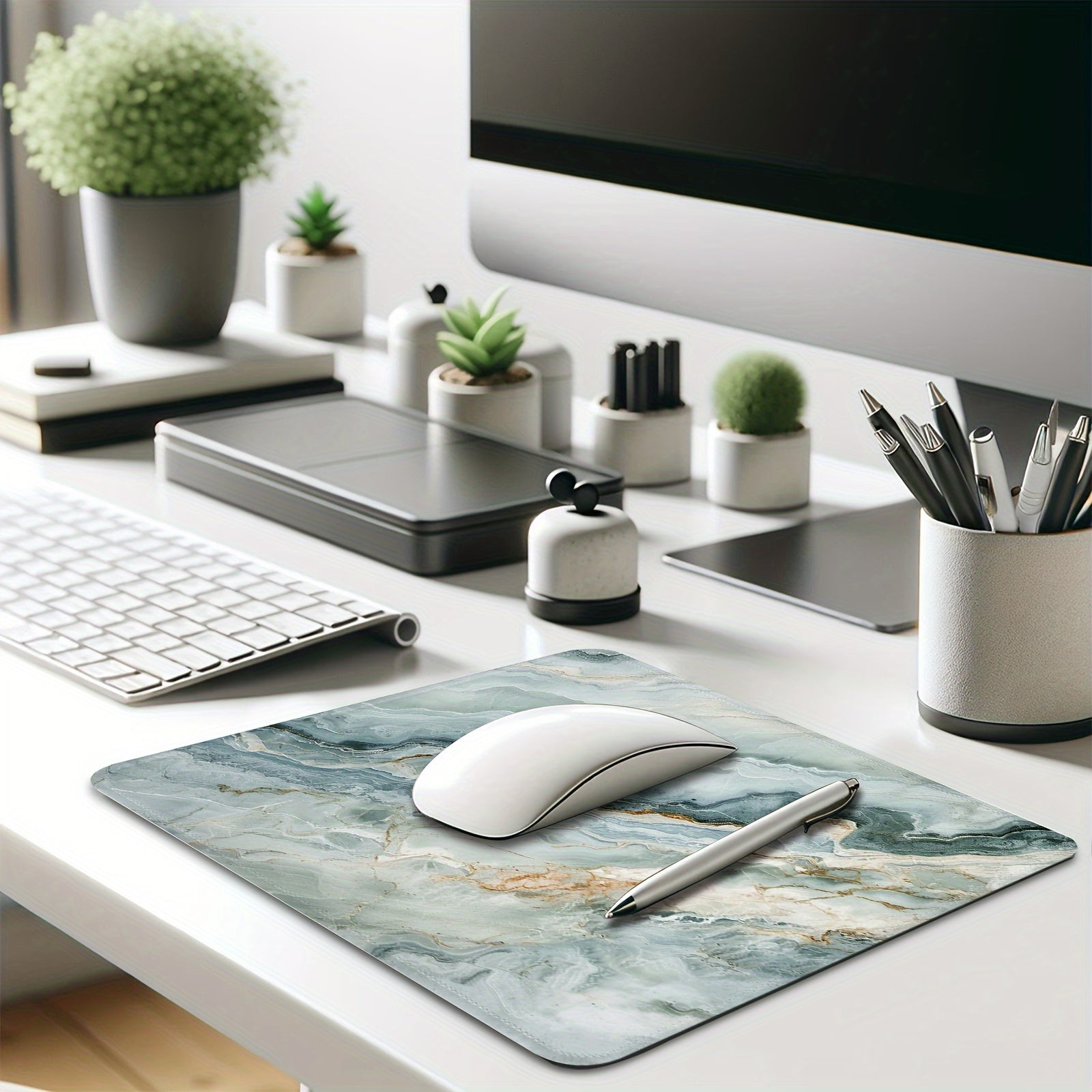 Marble Mouse Pad with Tranquil Veins