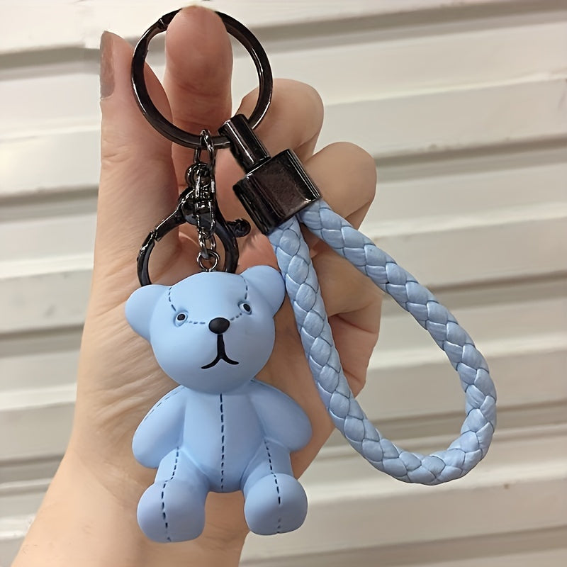 Cute Resin Bear Keychain for Couples Car Bag Pendant Gift