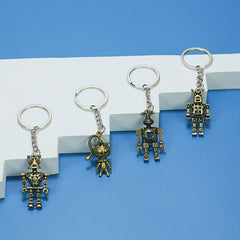 Retro 3D Hollow Robot Key Chain Bag Pendant Christmas Gift