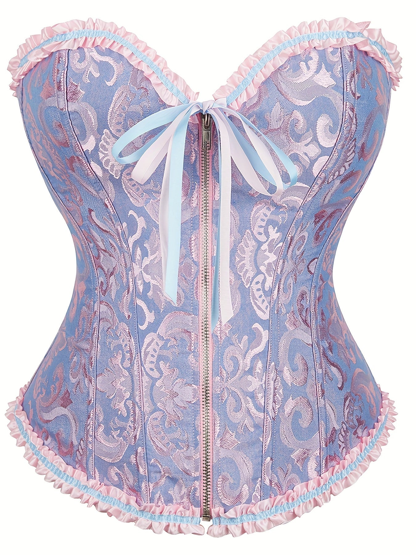 Strapless Corset Bustier Body Shaper Lace Up Zipper