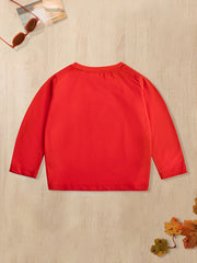 Christmas Tree Cartoon Print Boy's T shirt Kids Long Sleeve