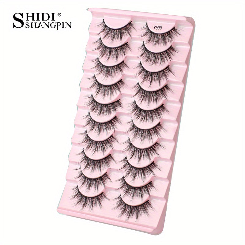 10 Pairs 3D Faux Mink False Eyelashes Set for Dramatic Look
