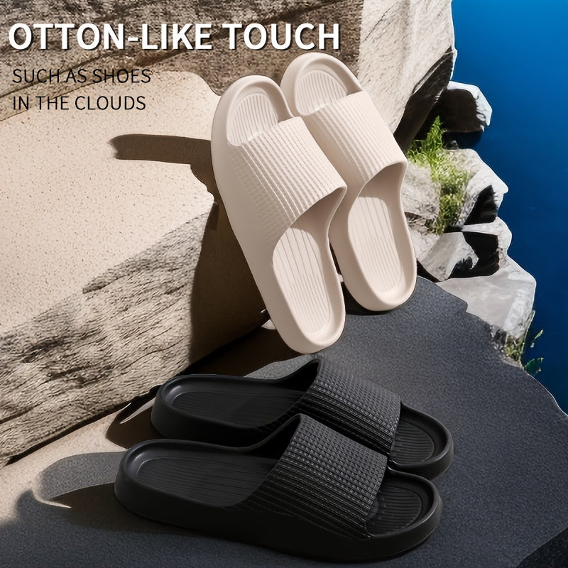 Summer Waterproof Bath Slippers Solid Open Toe Sports Slides