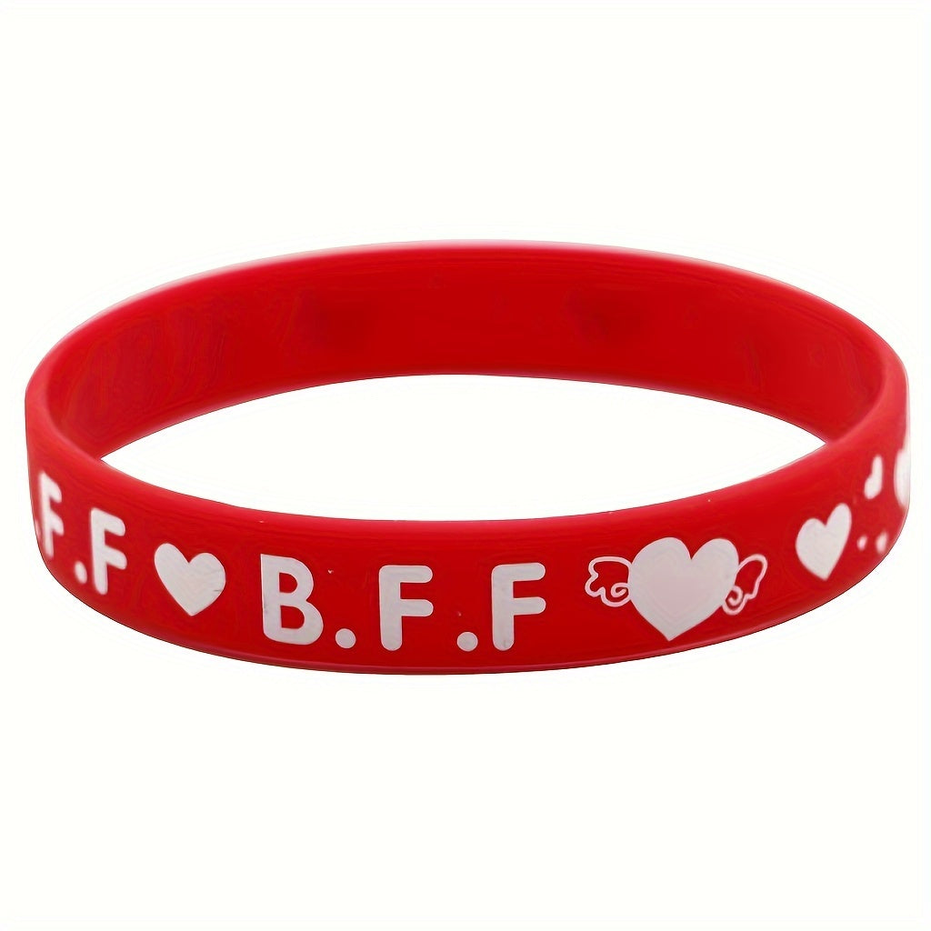 8pcs Love Pattern Silicone Bracelet Gift Party Bracelet Set