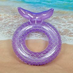 Rainbow Unicorn Pool Float with Glittery Design