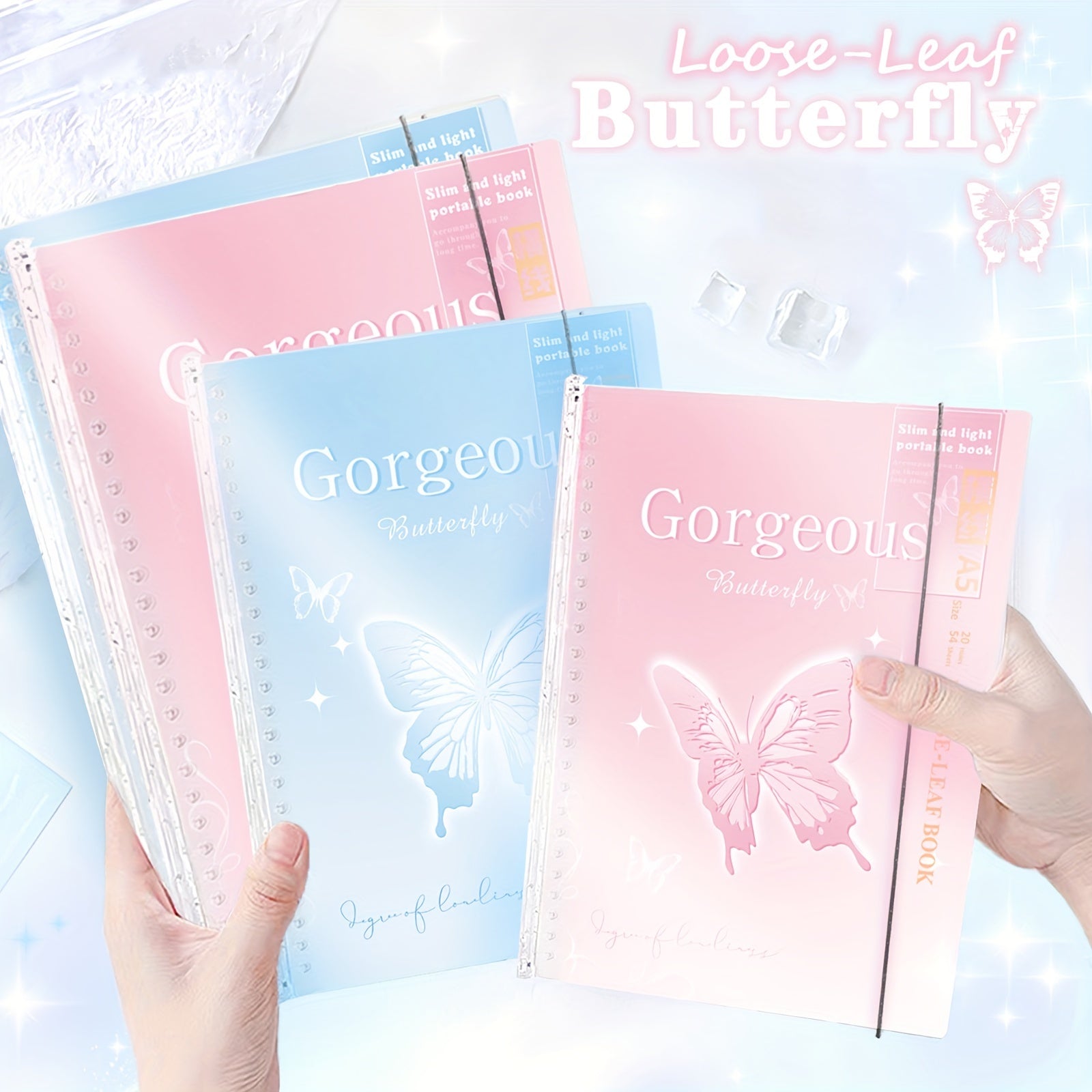 A5 B5 74 Sheets Butterfly Cover Waterproof Notebook