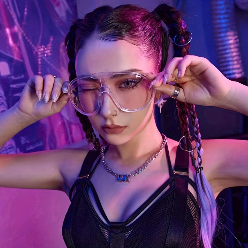 Y2K Clear Frame Oversized Sunglasses UV400