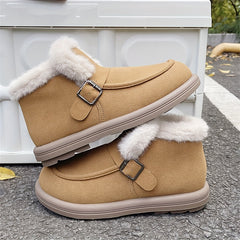 Solid High Thick soled Snow Boots Plus Velvet Warm Windproof Snow Shoes