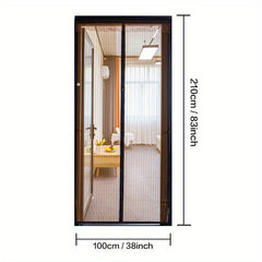Magnetic Screen Door Self-Sealing Mesh Partition Coffee Gray