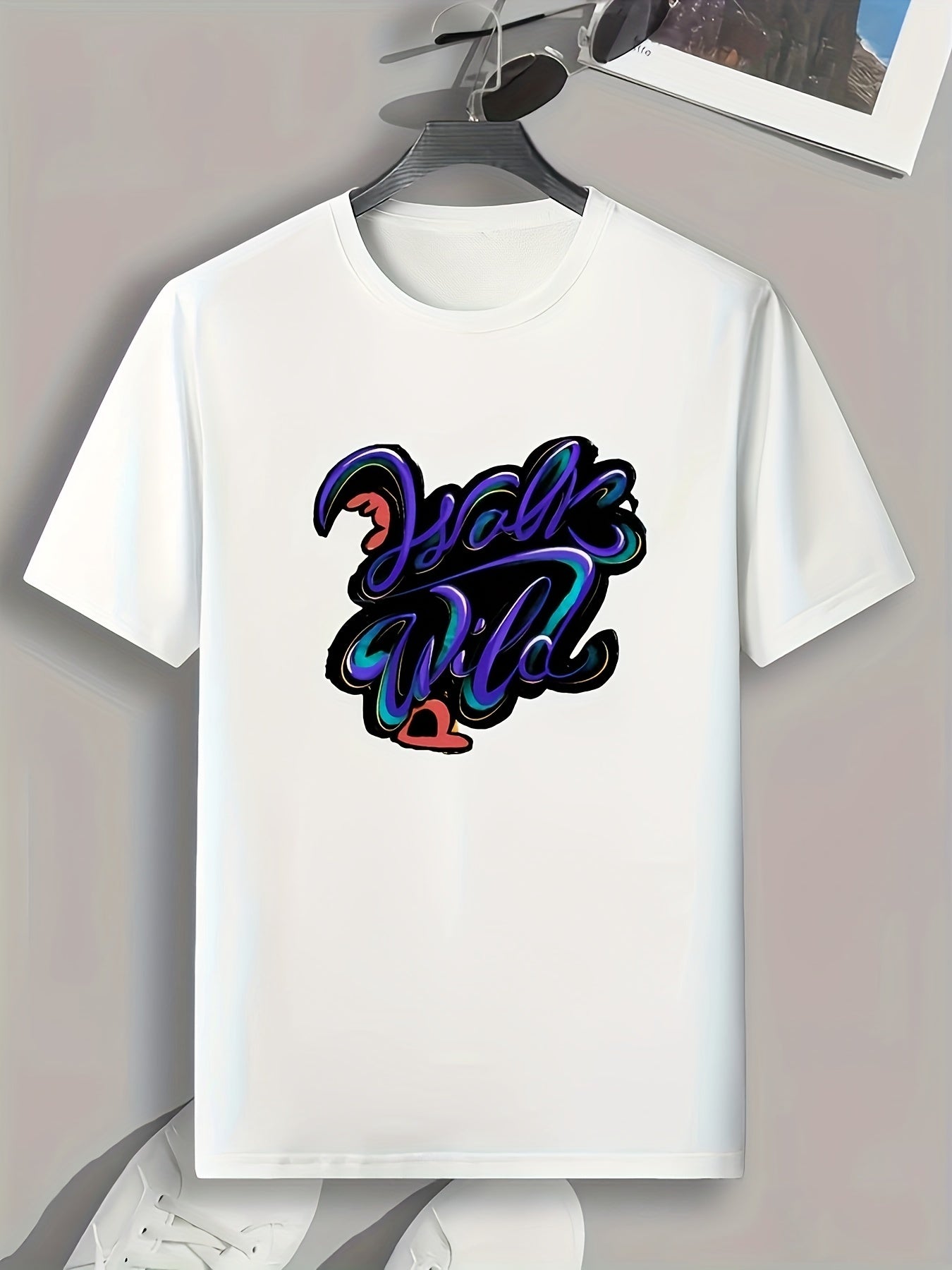 Creative Letters Print Men's Graphic T-shirt for Summer