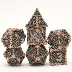 7pcs Dragon Scale Polyhedral Metal Dice Set Halloween Party Supplies