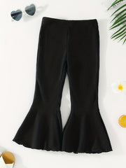 Waffle Knit Bell Bottom Pants for Toddler Girls