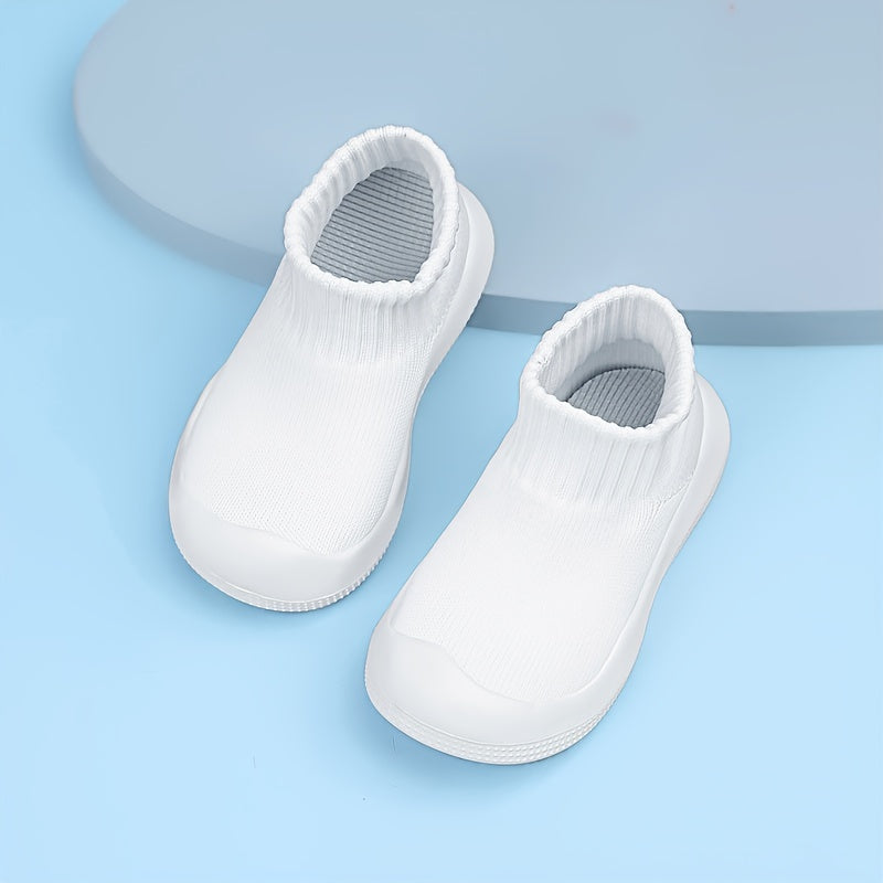 Unisex Children's Solid Woven Knit Sock Shoes