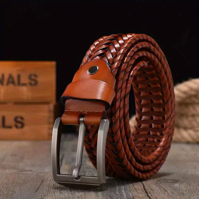 Vintage Handwoven Needle Buckle Belt For Men