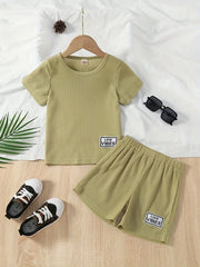 Boys Love Vibes Casual Outfit Set - Round Neck T shirt & Shorts