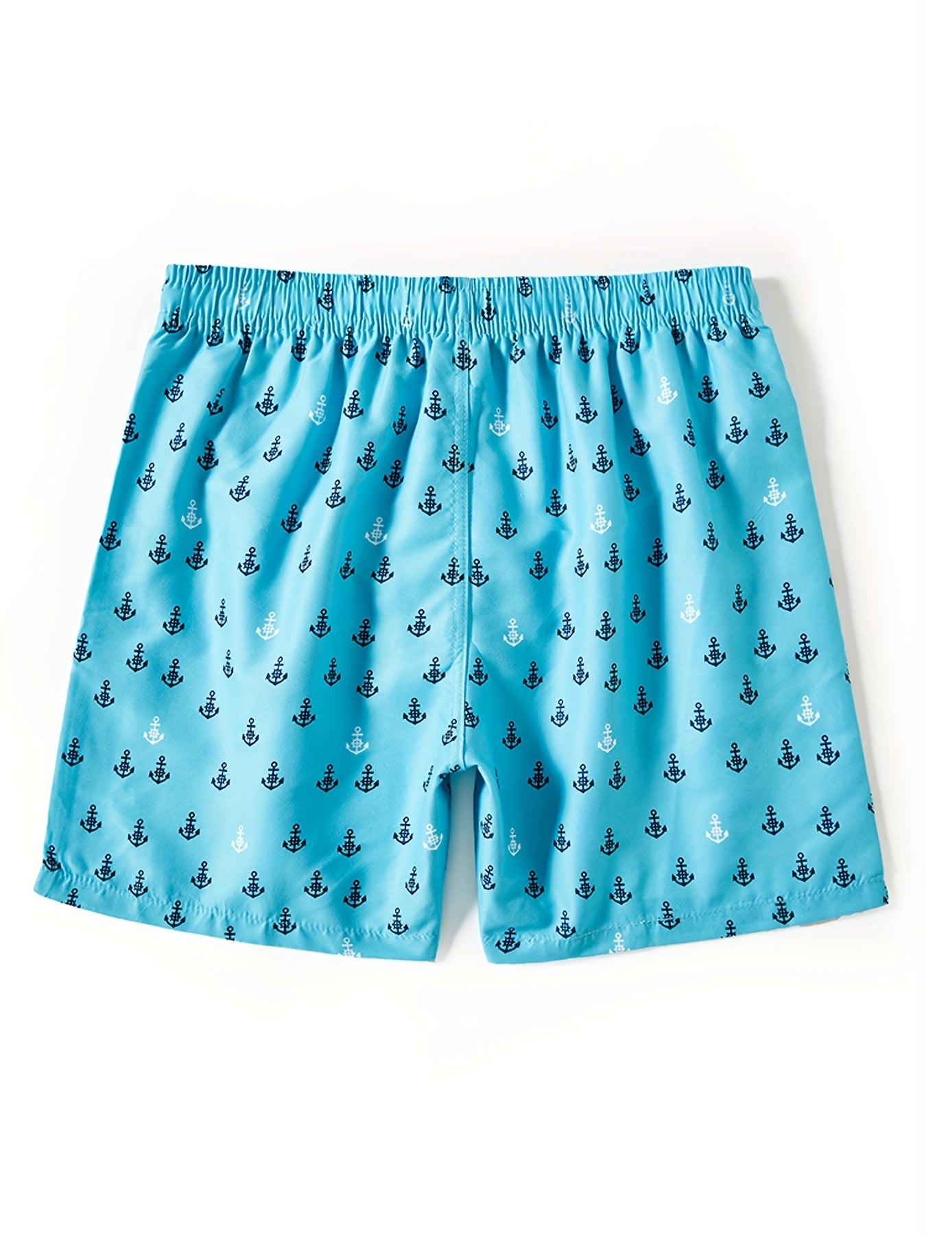 Boat Anchor Print Men's Swim Trunks Drawstring Board Shorts