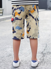 Boys Camouflage Jeans Cropped Pants Bottoms With Pockets