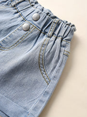 Girls Denim Shorts Comfortable Casual Pants For Summer Outdoor Kids Children