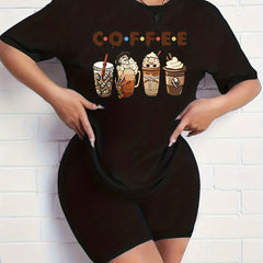 Graphic Print Top & Shorts 2 Piece Set
