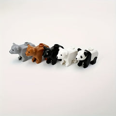 Forest Animal Building Blocks Set - Panda, Bear, Fox, Mouse - Educational Toy