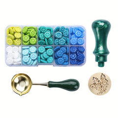 Green Rosemary Sunflower Wax Seal Stamp Kit