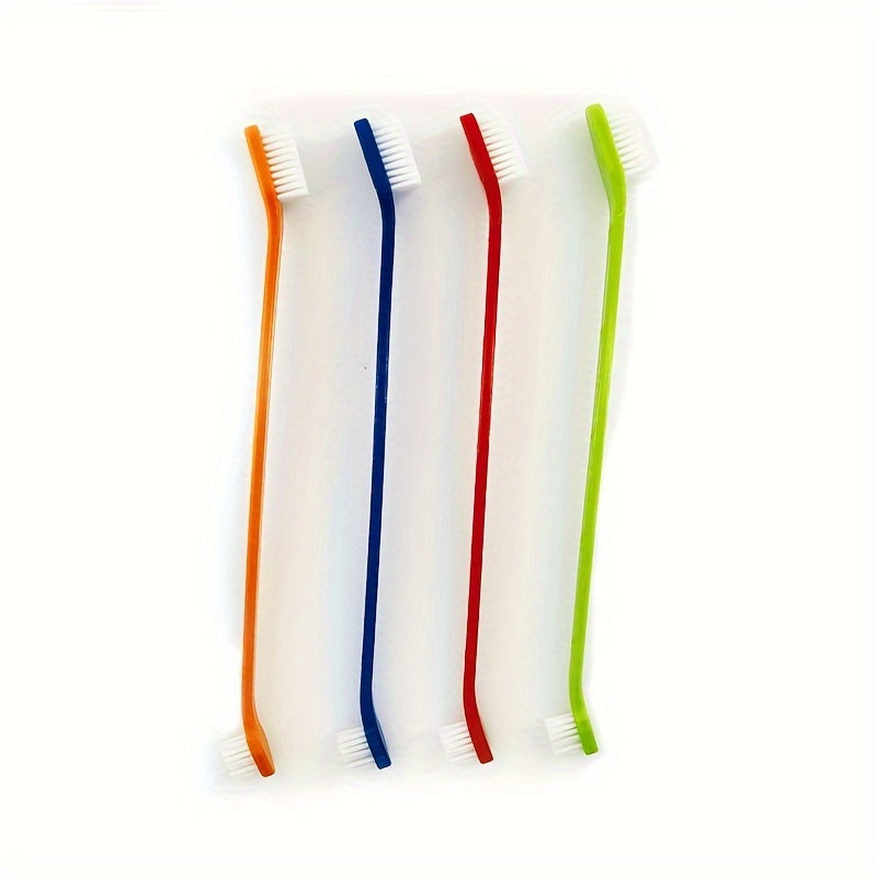 8pcs Double Headed Pet Toothbrush Set Dental Hygiene Soft Bristle Dog Toothbrush