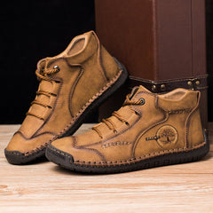 Men's Stitched High Top Boots Outdoor Walking Shoes