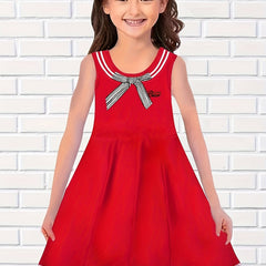 Girls Bow Sleeveless Dress Summer Gift