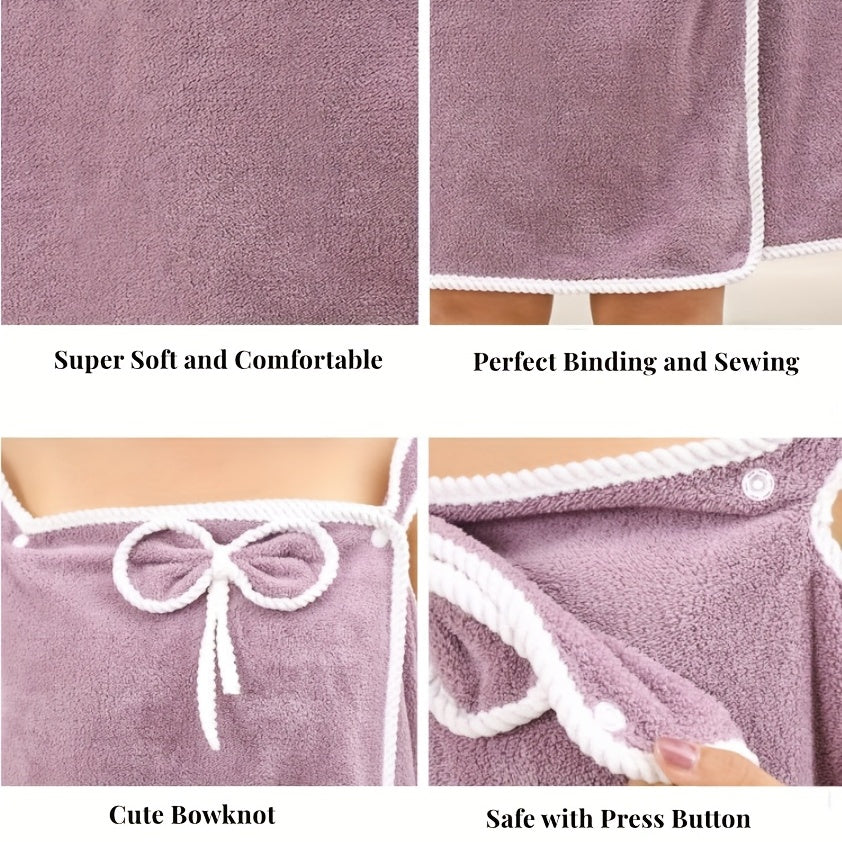 Soft Coral Velvet Shower Skirt Absorbent Bath Towel