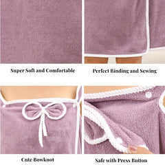 Soft Coral Velvet Shower Skirt Absorbent Bath Towel