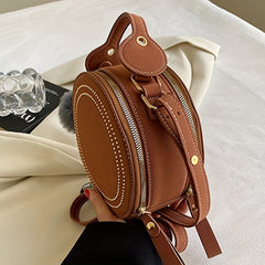Mini Vintage Crossbody Bag Round Shoulder Bag Retro Casual Handbag