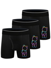 3pcs Boys Teen Bear Print Cotton Boxer Briefs Underwear