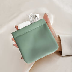 Multifunctional Cosmetic Bag with Self Closing Squeeze Top