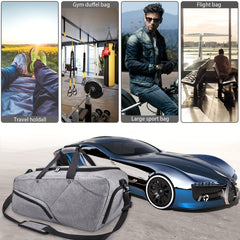 Large Capacity Gym Fitness Bag with Shoes Compartment Waterproof Storage