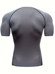 Men's Stretchy Sports Compression Tee for Fitness