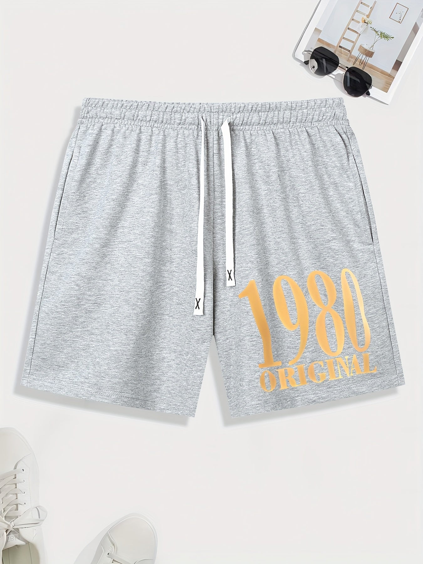 Men's 1980 Print Shorts Casual Stretch Drawstring Shorts