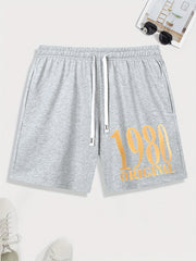 Men's 1980 Print Shorts Casual Stretch Drawstring Shorts