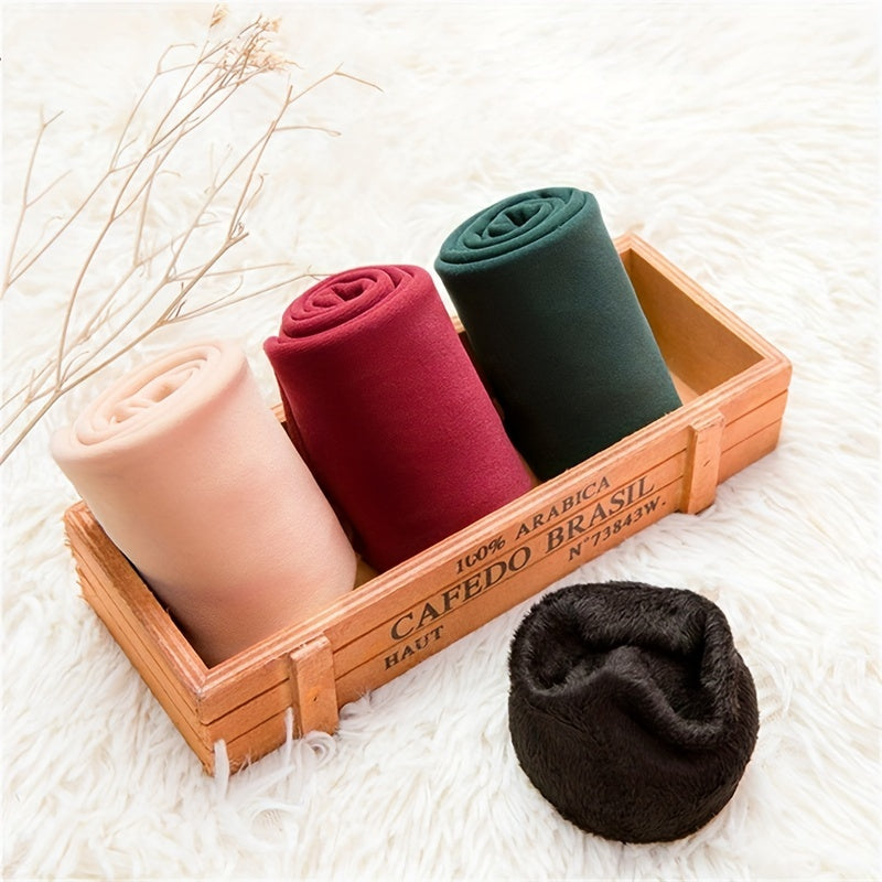 3 Pairs Fuzzy Socks Cozy & Warm Mid Tube Socks Women's Stockings