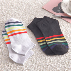 5 Pairs Striped Low Cut Ankle Socks Women's Stockings