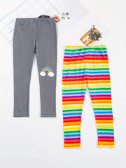 2pcs Toddler Girls' Ankle Pants Elastic Stretchy Leggings
