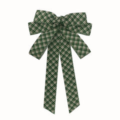 Green Plaid Bow Tie Three Layer Brooch Neck Ties