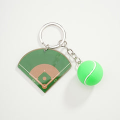 Baseball Field Pendant Keychain for Keys Backpacks Wallets