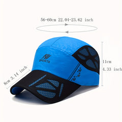 Quick Drying Baseball Cap Unisex Sports Dad Hat Adjustable Fishing Sun Hats
