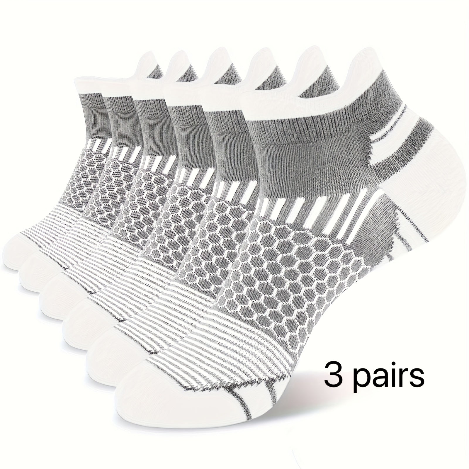 Men's Cushion Ankle Socks for Sports, 3 Pairs