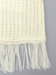Solid Fringe Trim Cardigan Long Sleeve Open Front