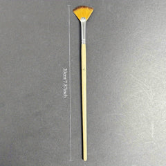 Wood Handle Art Painting Brush Dual Ended Flat & Angled Tips Watercolor Goua