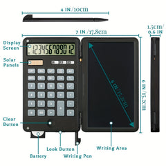 HappyFit 12-Digit Desktop Calculator with LCD Writing Tablet