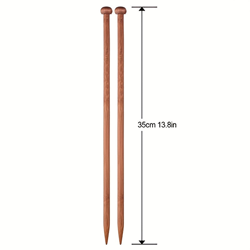 36pcs Bamboo Knitting Stick Needle Set 2mm 10mm Straight Needle with Plug