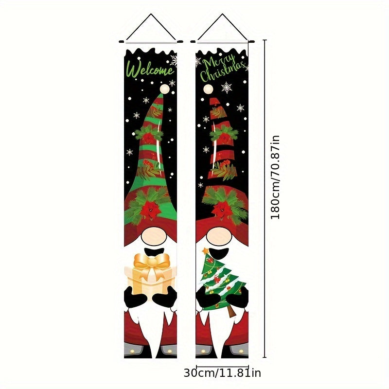 Christmas Door Banners Hanging Couplet Porch Signs Indoor Outdoor
