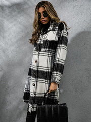 Preppy Plaid Shirt Jacket Long Sleeve Button Up Casual Plaid Shacket For Spring